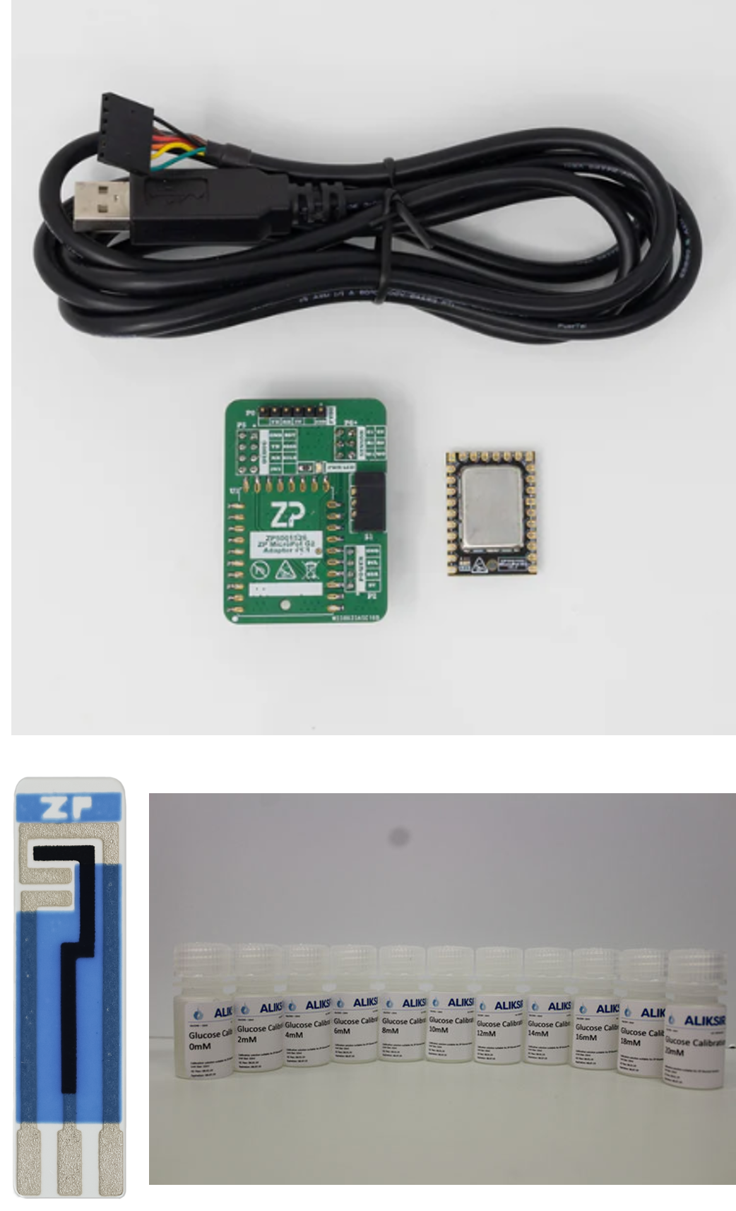 Wearable biosensor/glucose starter kit