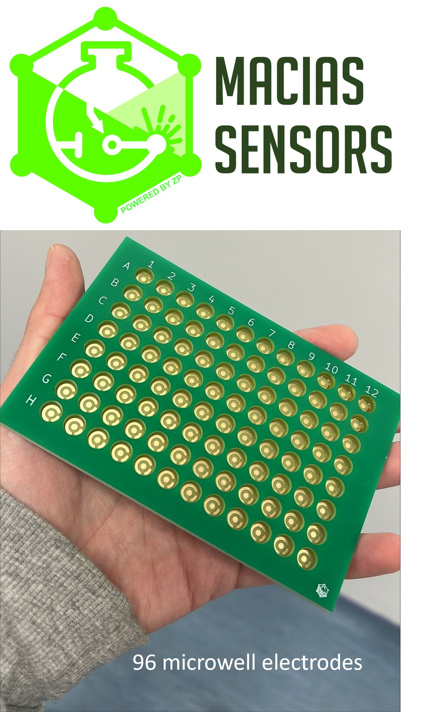 96 microwell array of electrodes