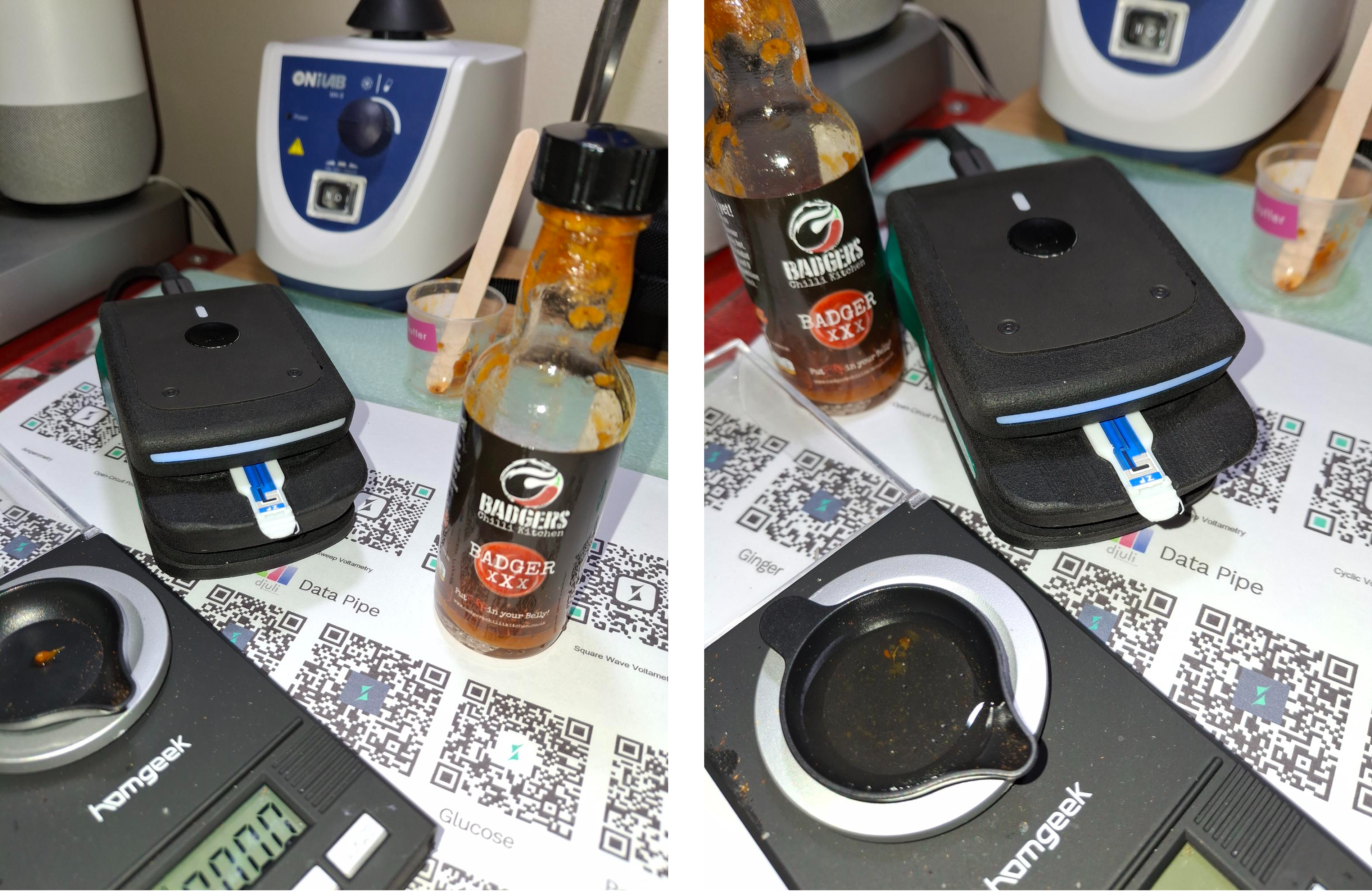 Testing a hot chilli sauce