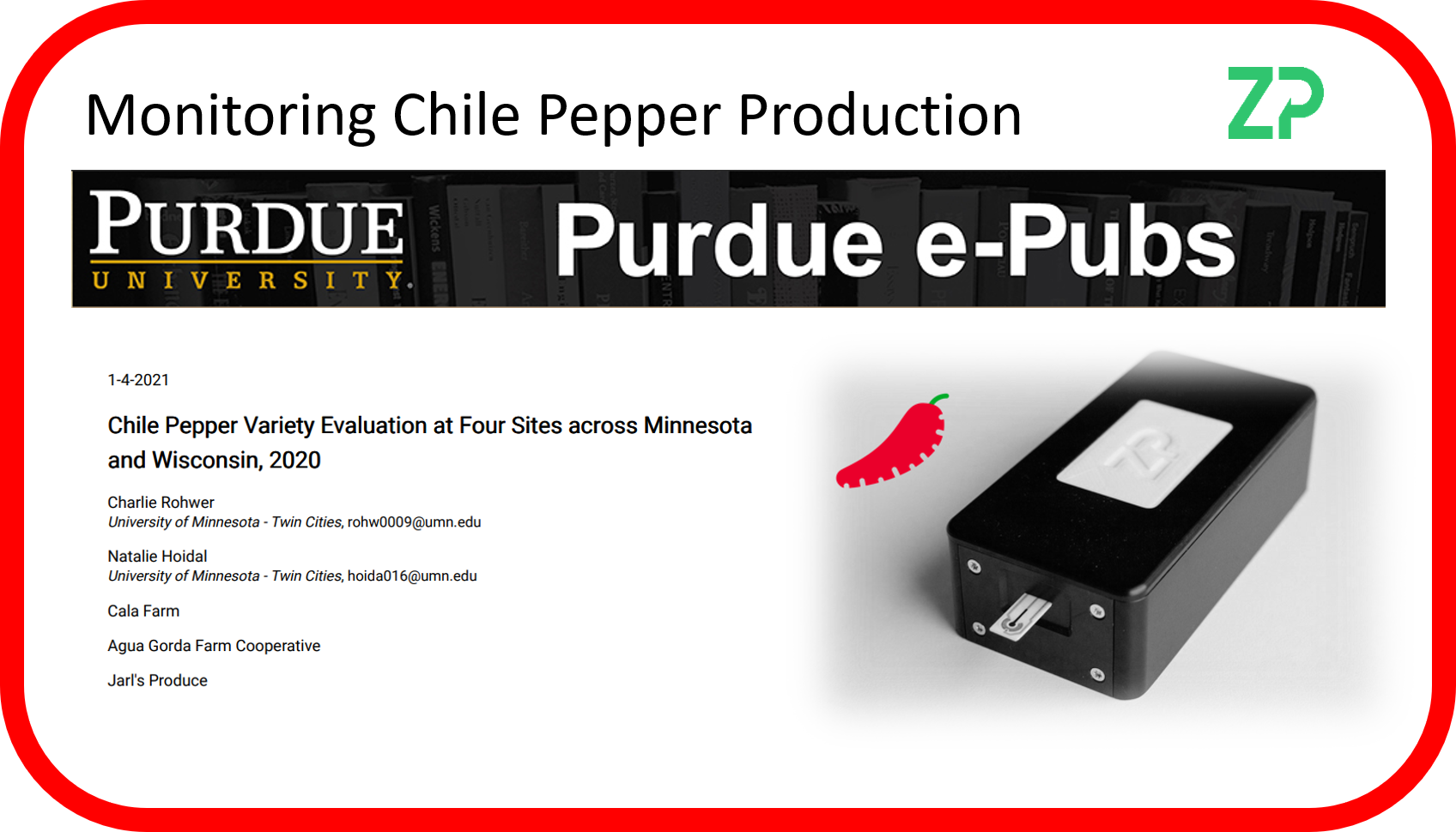 Chile Pepper Variety Evaluation