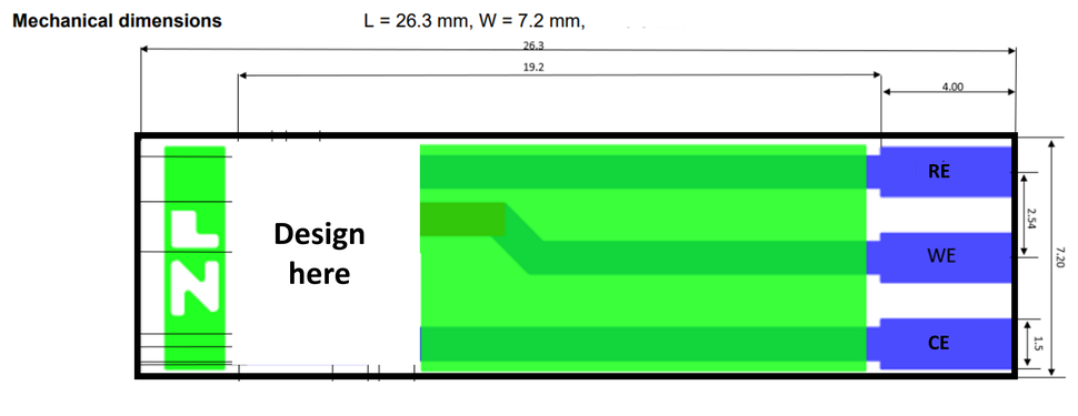 Custom screen printed electrodes