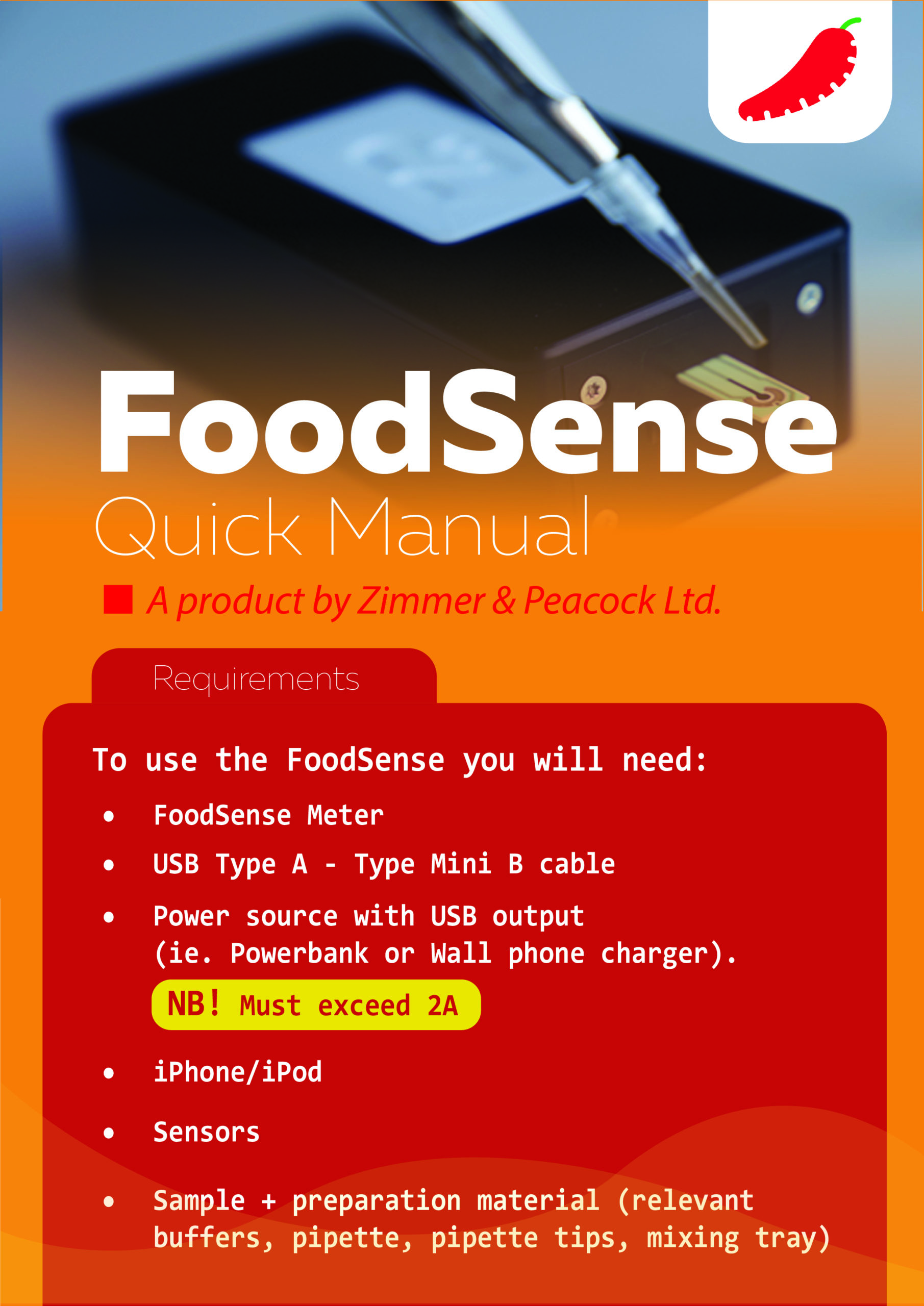 Food Sense tests: chilli, garlic, turmeric, vanilla, pH, ginger and E. coli