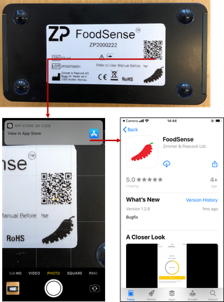 QR codes on FoodSense