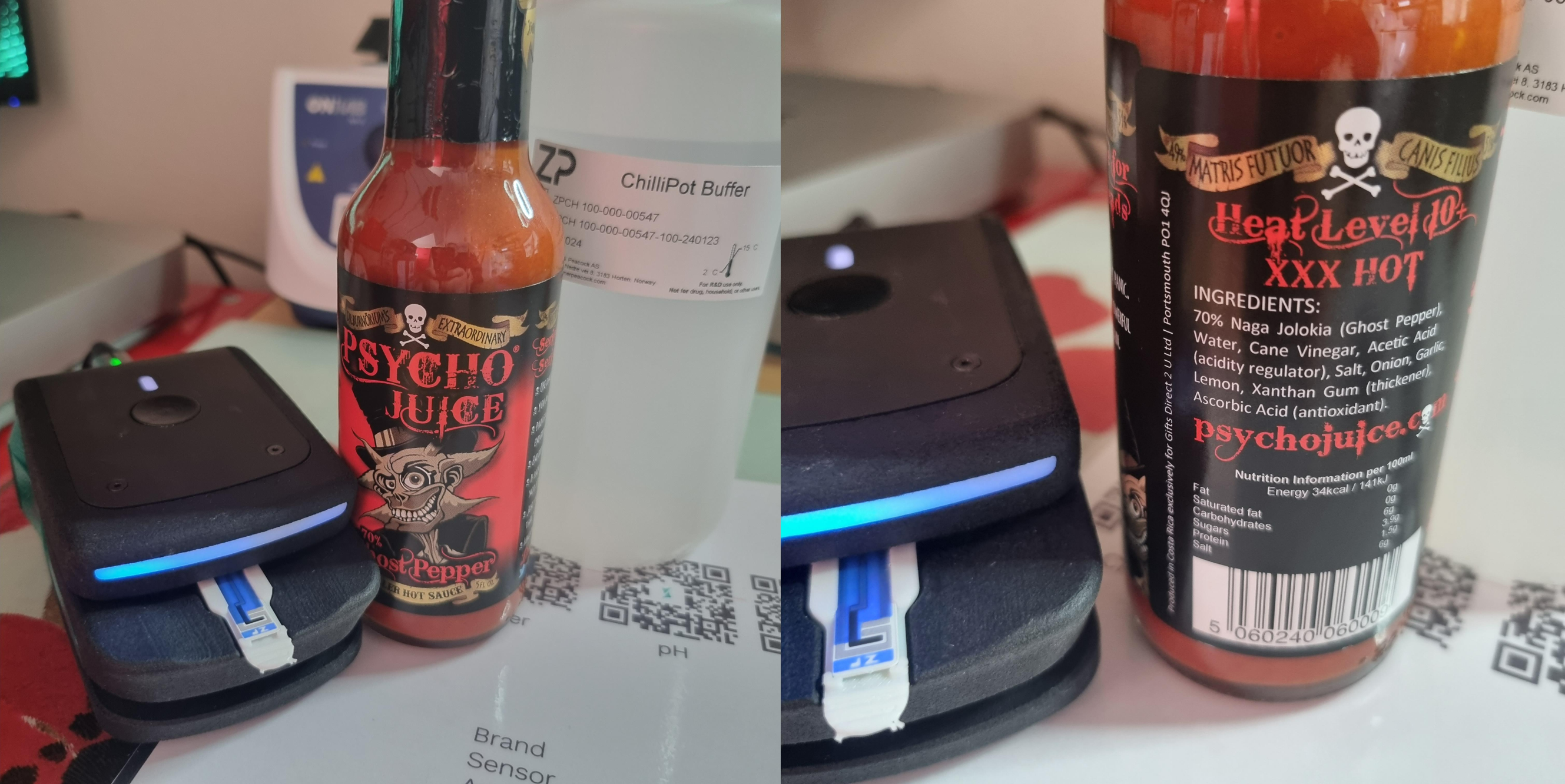 Measuring the SHU of a sauce made from 70 % Ghost Chillies