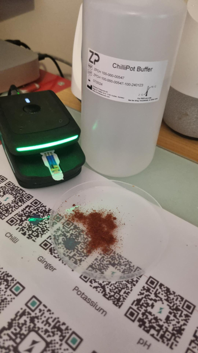 testing chilli powder